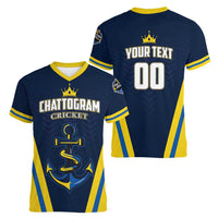 Custom Chattogram Cricket Royals Women V-Neck T-Shirt Passion Power Purpose - Wonder Print Shop