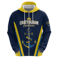 Custom Chattogram Cricket Royals Zip Hoodie Passion Power Purpose - Wonder Print Shop