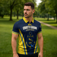 Custom Chattogram Cricket Royals Zipper Polo Shirt Passion Power Purpose - Wonder Print Shop
