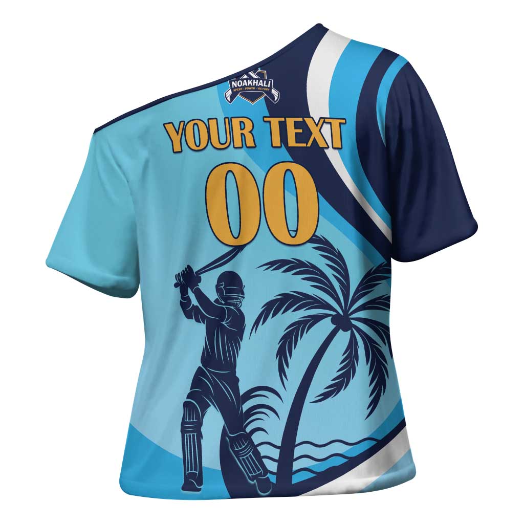 Custom Noakhali Cricket Express Cross Shoulder Shirt Speed Power Victory - Wonder Print Shop