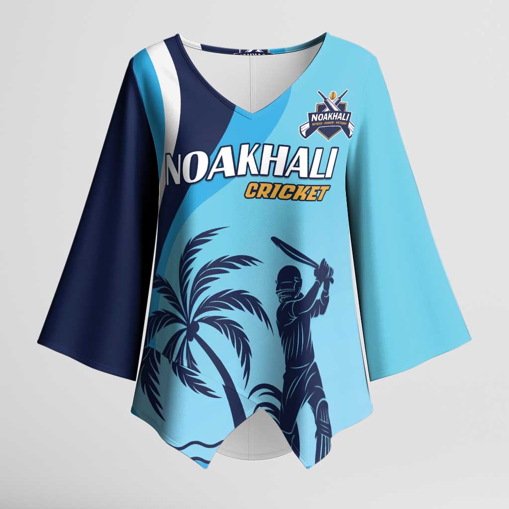 Custom Noakhali Cricket Express Kimono Sleeve Blouse Speed Power Victory - Wonder Print Shop