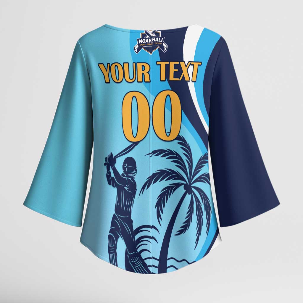 Custom Noakhali Cricket Express Kimono Sleeve Blouse Speed Power Victory - Wonder Print Shop