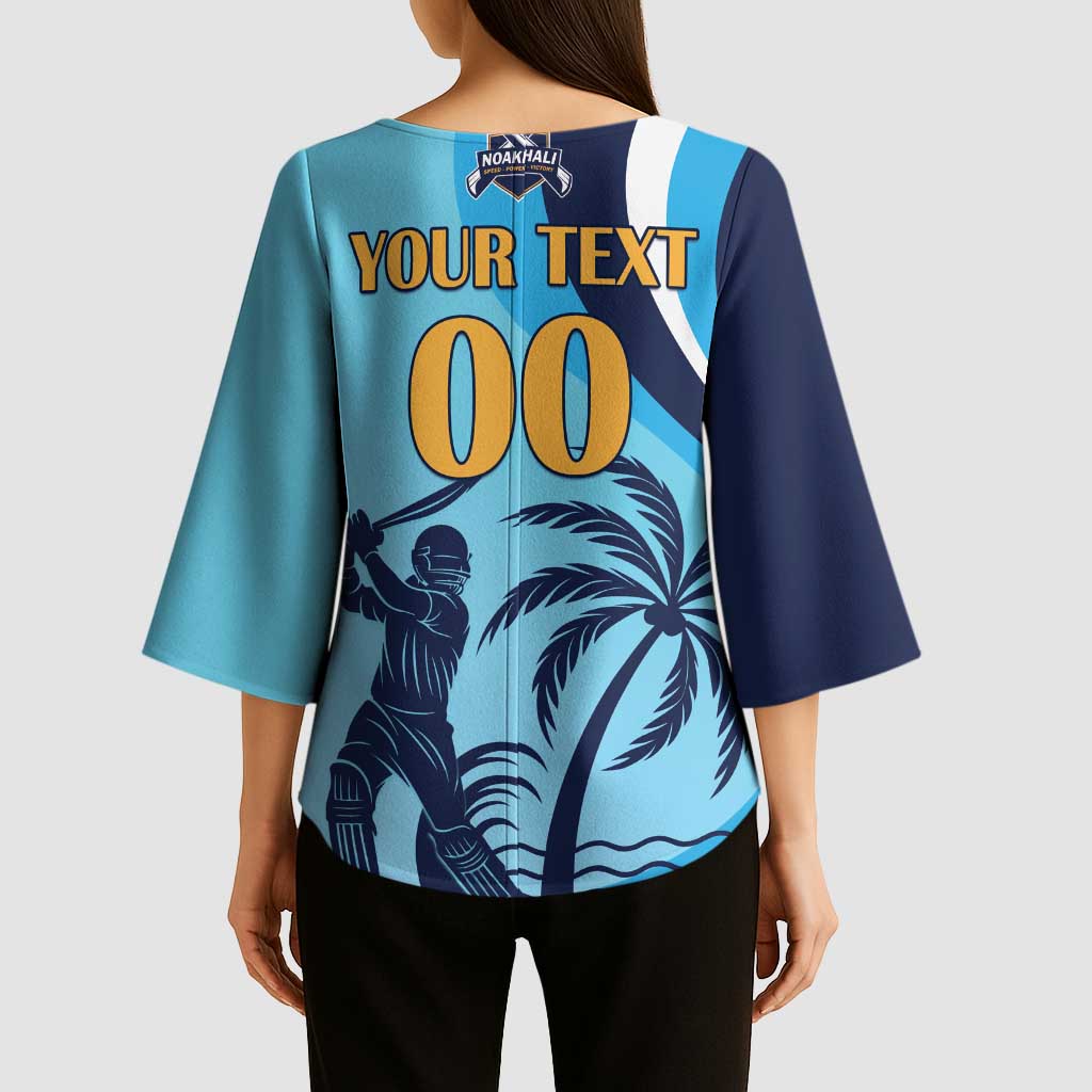 Custom Noakhali Cricket Express Kimono Sleeve Blouse Speed Power Victory - Wonder Print Shop