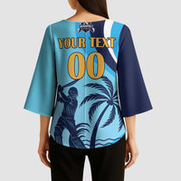 Custom Noakhali Cricket Express Kimono Sleeve Blouse Speed Power Victory - Wonder Print Shop