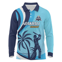 Custom Noakhali Cricket Express Long Sleeve Polo Shirt Speed Power Victory - Wonder Print Shop