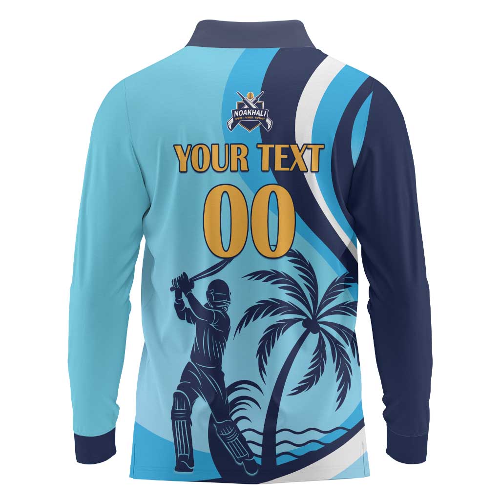 Custom Noakhali Cricket Express Long Sleeve Polo Shirt Speed Power Victory - Wonder Print Shop