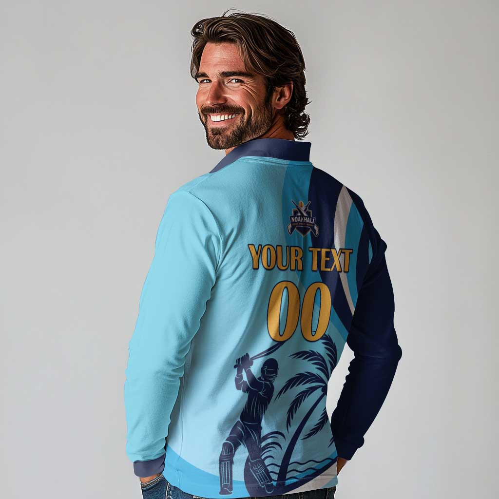 Custom Noakhali Cricket Express Long Sleeve Polo Shirt Speed Power Victory - Wonder Print Shop
