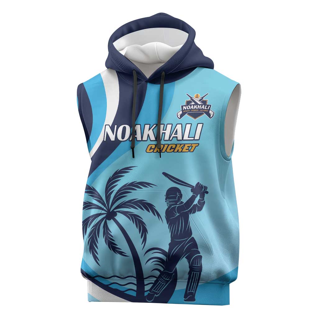 Custom Noakhali Cricket Express Sleeveless Hoodie Speed Power Victory - Wonder Print Shop