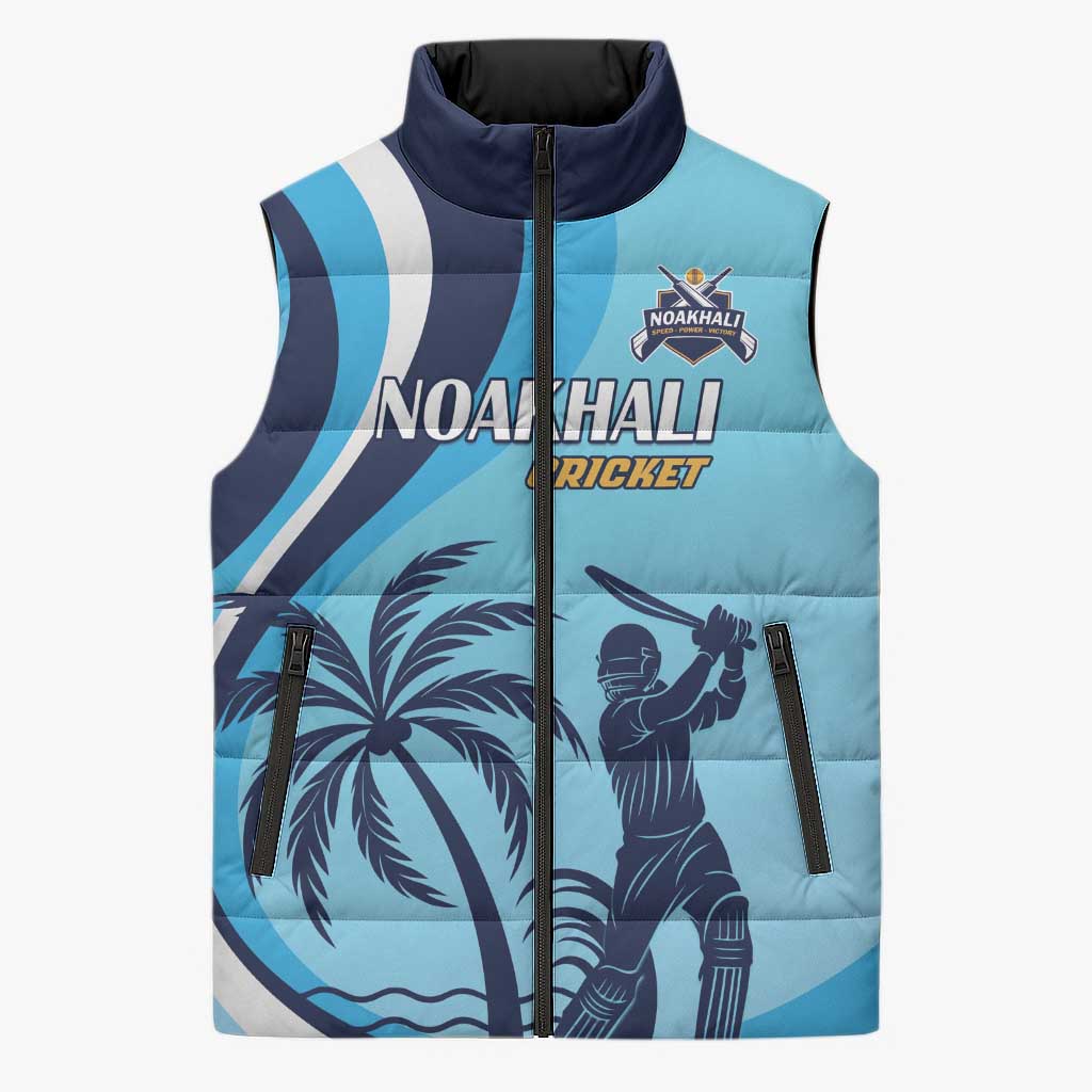 Custom Noakhali Cricket Express Sleeveless Puffer Jacket Speed Power Victory - Wonder Print Shop