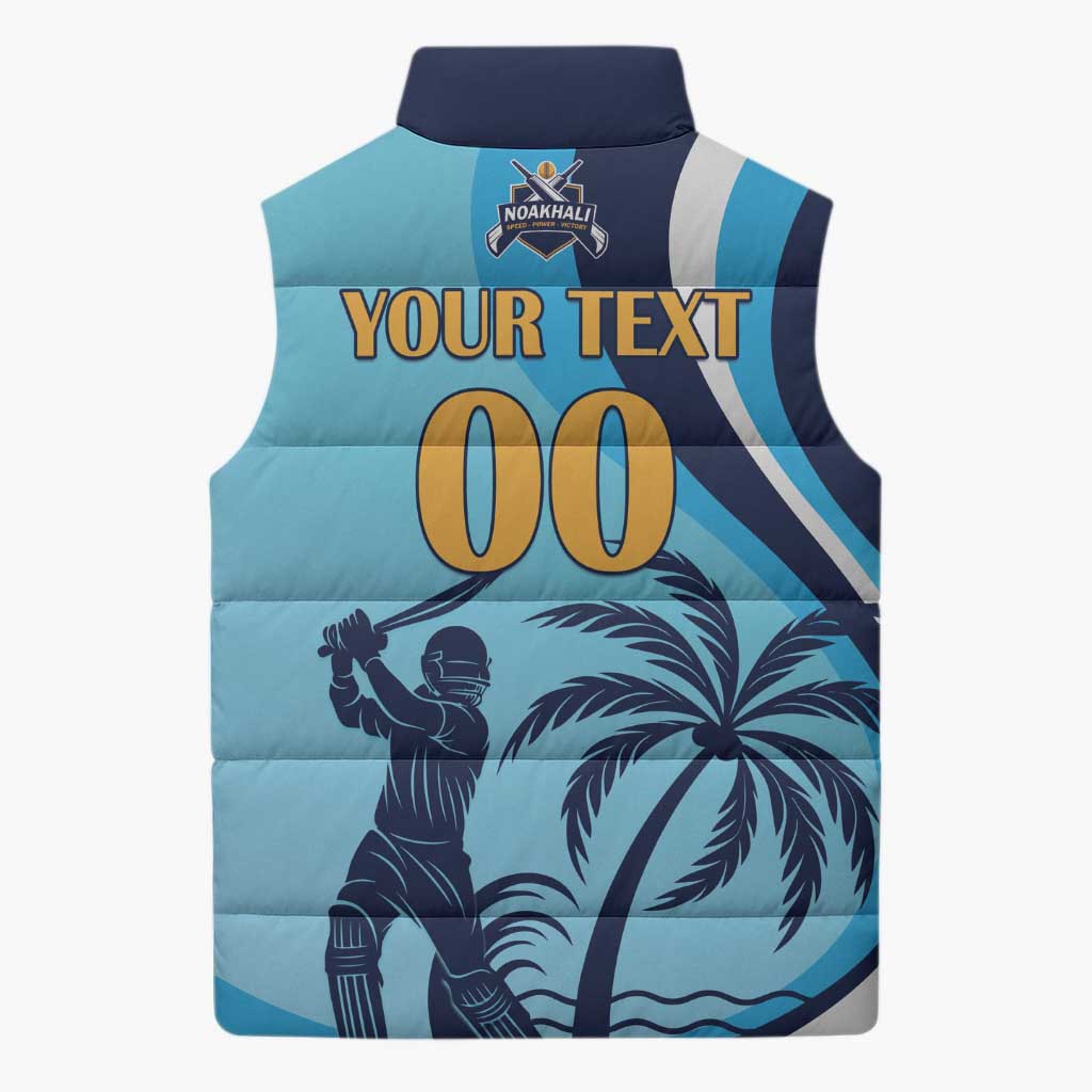 Custom Noakhali Cricket Express Sleeveless Puffer Jacket Speed Power Victory - Wonder Print Shop