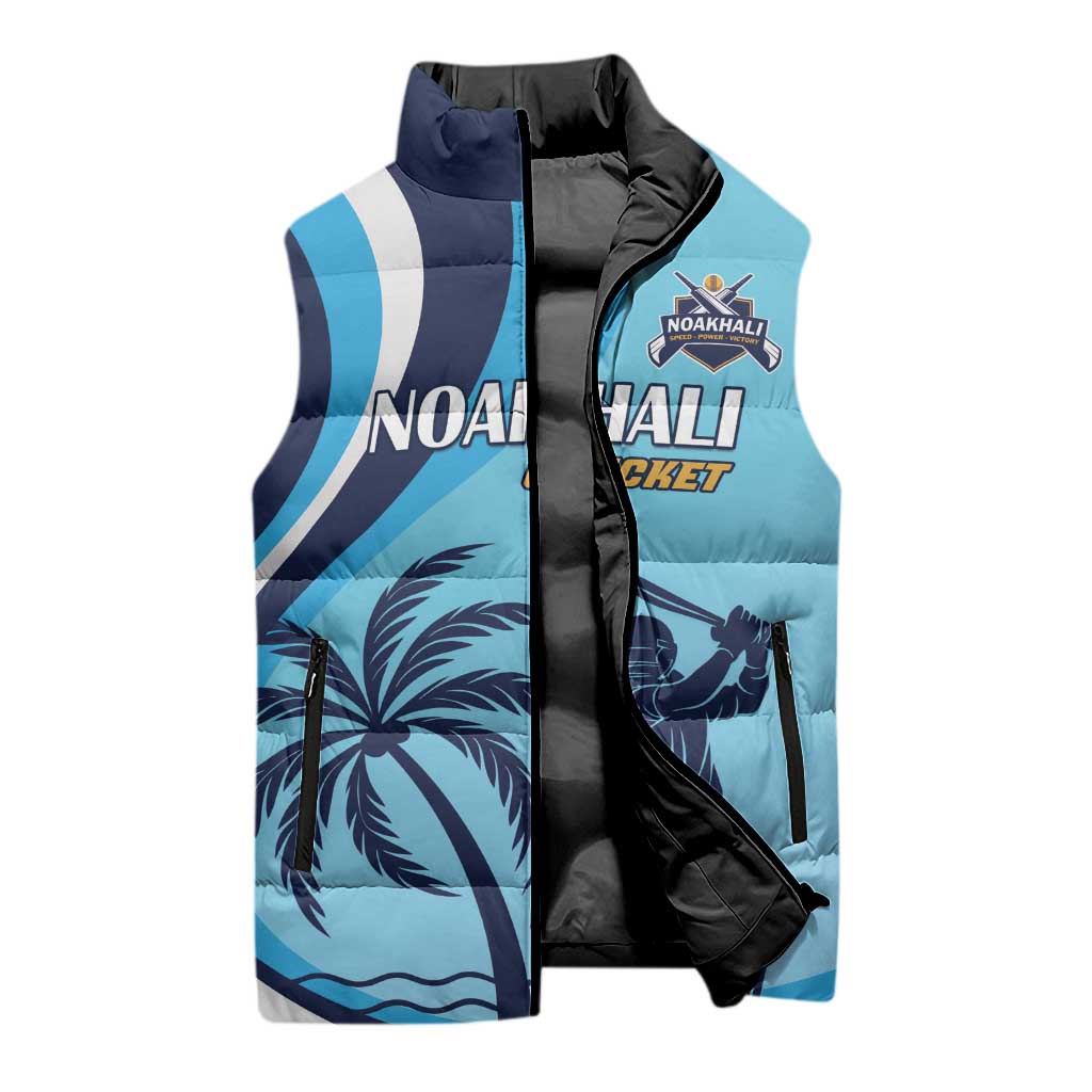 Custom Noakhali Cricket Express Sleeveless Puffer Jacket Speed Power Victory - Wonder Print Shop