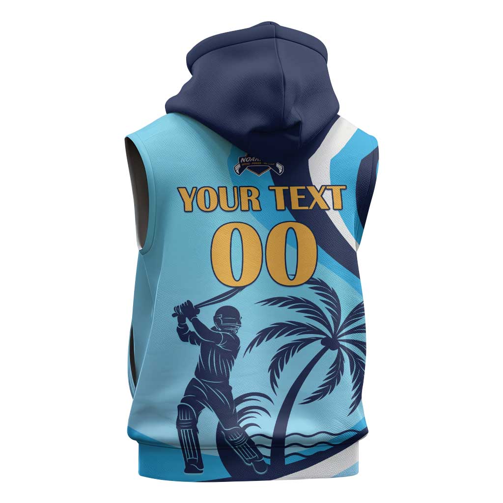 Custom Noakhali Cricket Express Sleeveless Zip Hoodie Speed Power Victory - Wonder Print Shop