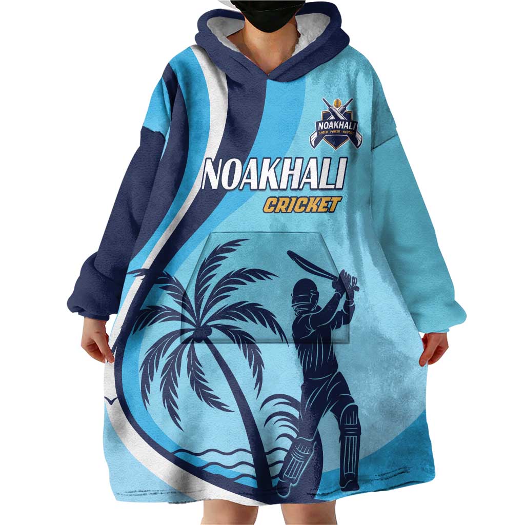 Custom Noakhali Cricket Express Wearable Blanket Hoodie Speed Power Victory - Wonder Print Shop