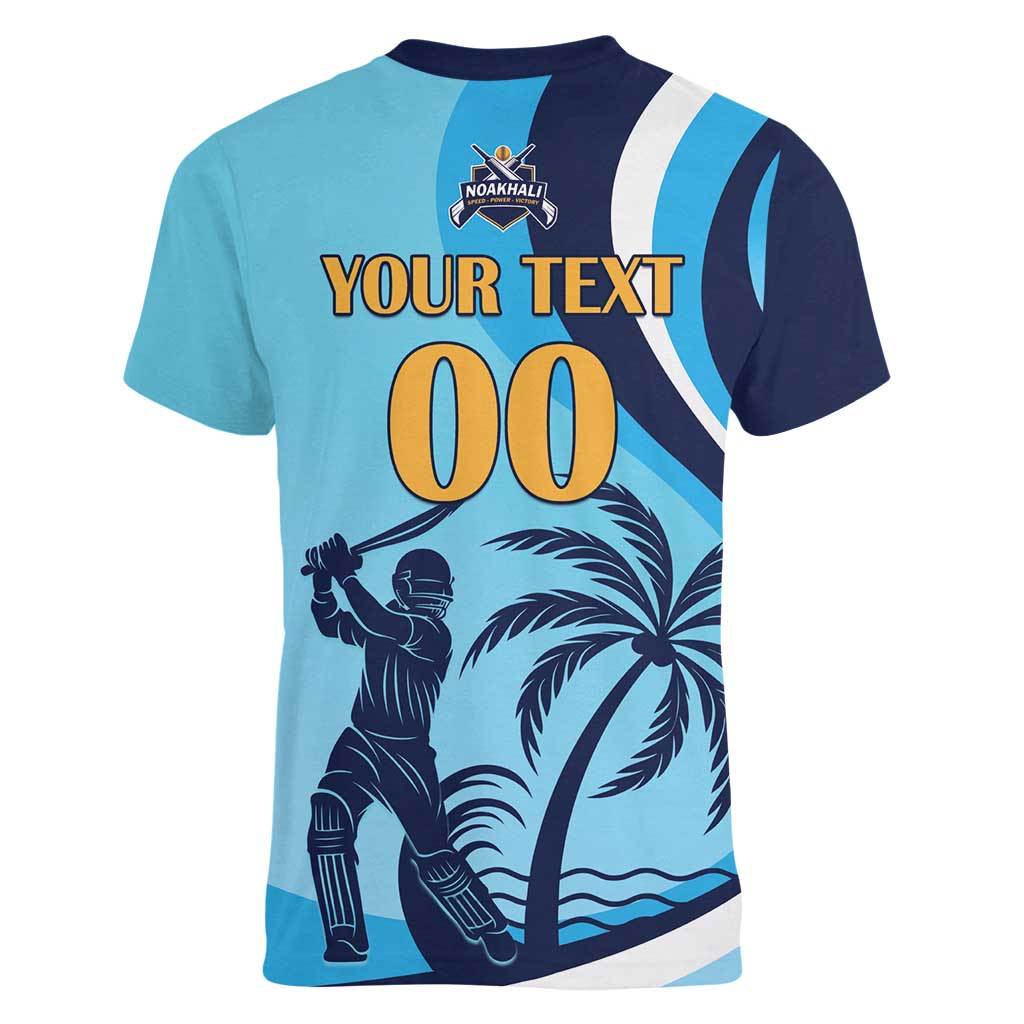 Custom Noakhali Cricket Express Women V-Neck T-Shirt Speed Power Victory - Wonder Print Shop