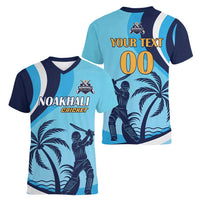 Custom Noakhali Cricket Express Women V-Neck T-Shirt Speed Power Victory - Wonder Print Shop