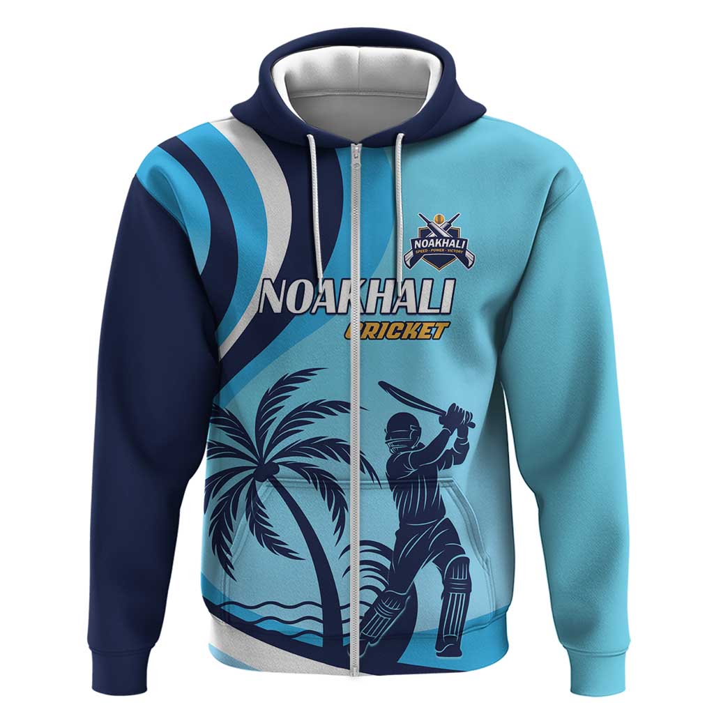 Custom Noakhali Cricket Express Zip Hoodie Speed Power Victory - Wonder Print Shop
