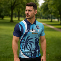 Custom Noakhali Cricket Express Zipper Polo Shirt Speed Power Victory - Wonder Print Shop