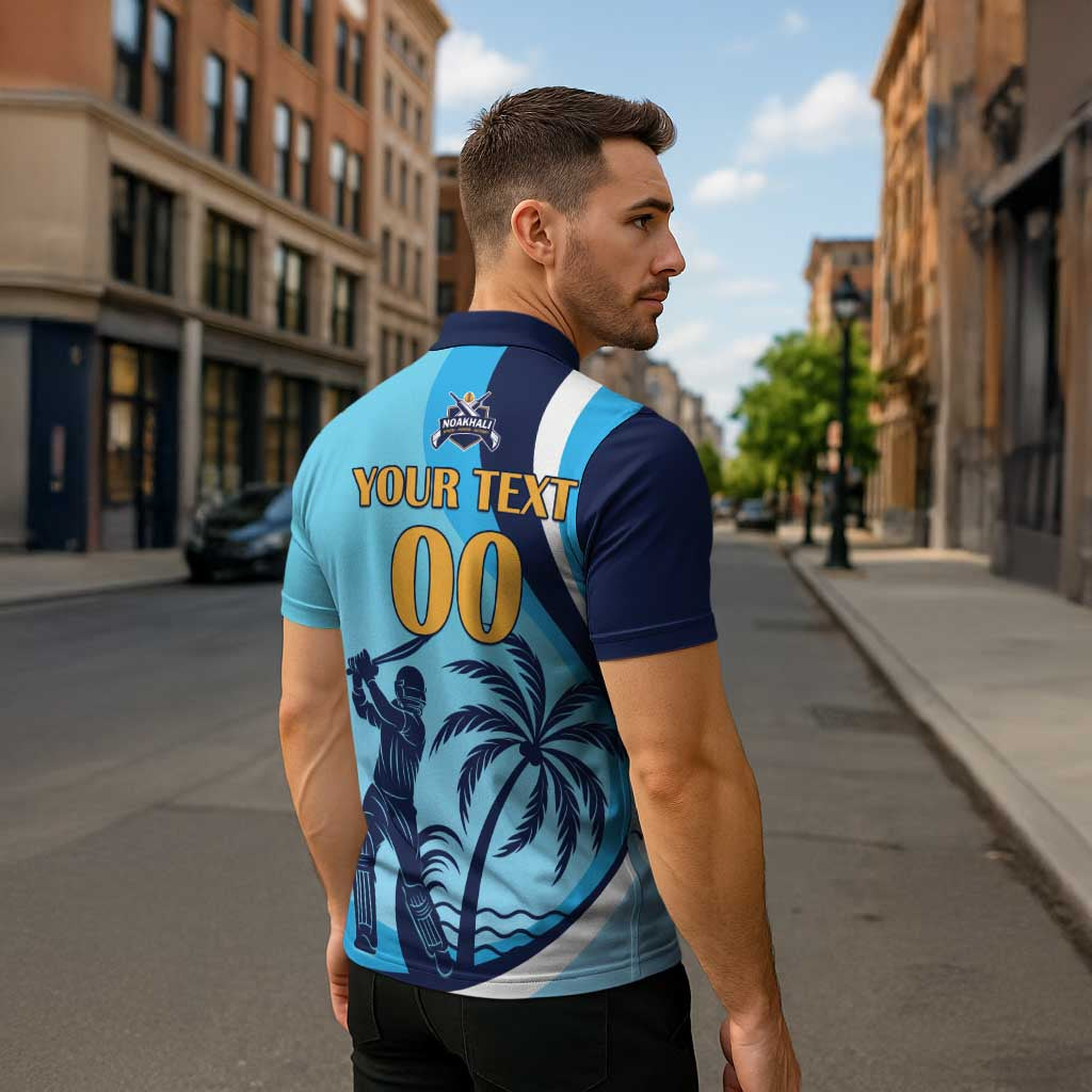 Custom Noakhali Cricket Express Zipper Polo Shirt Speed Power Victory - Wonder Print Shop