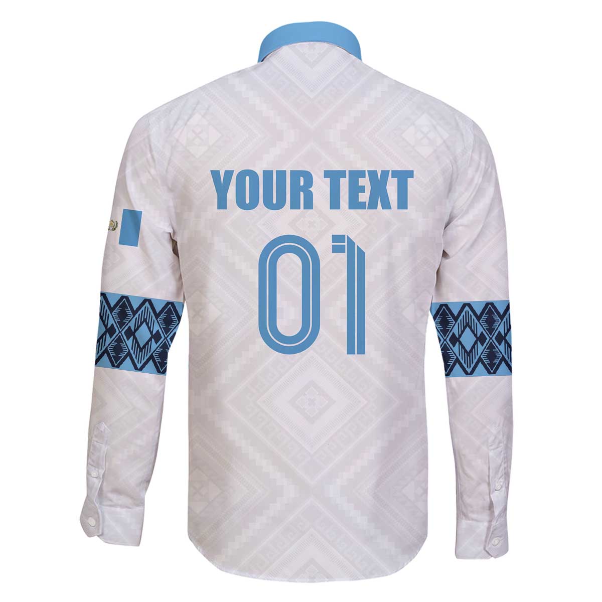 Custom Guatemala Football Family Matching Off The Shoulder Long Sleeve Dress and Hawaiian Shirt La Azul y Blanco Come On
