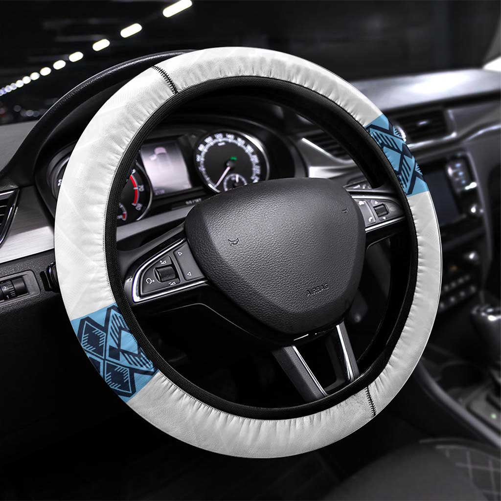 Guatemala Football Steering Wheel Cover La Azul y Blanco Come On