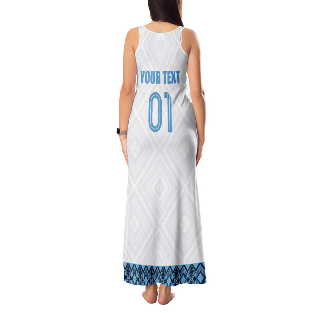 Custom Guatemala Football Tank Maxi Dress La Azul y Blanco Come On