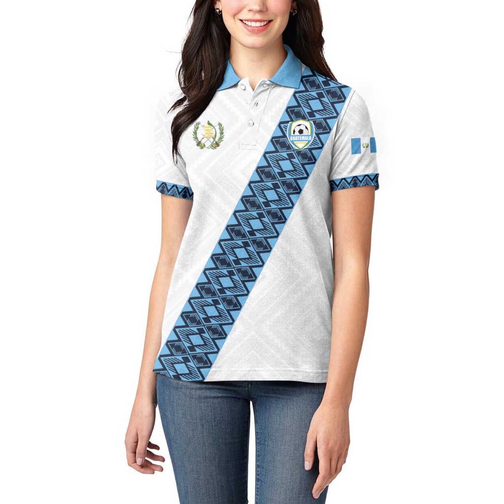 Custom Guatemala Football Women Polo Shirt La Azul y Blanco Come On