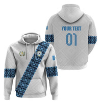 Custom Guatemala Football Zip Hoodie La Azul y Blanco Come On