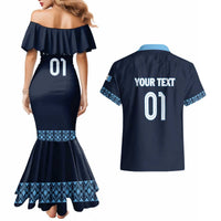 Custom Guatemala Football Couples Matching Mermaid Dress and Hawaiian Shirt Vamos Los Chapines