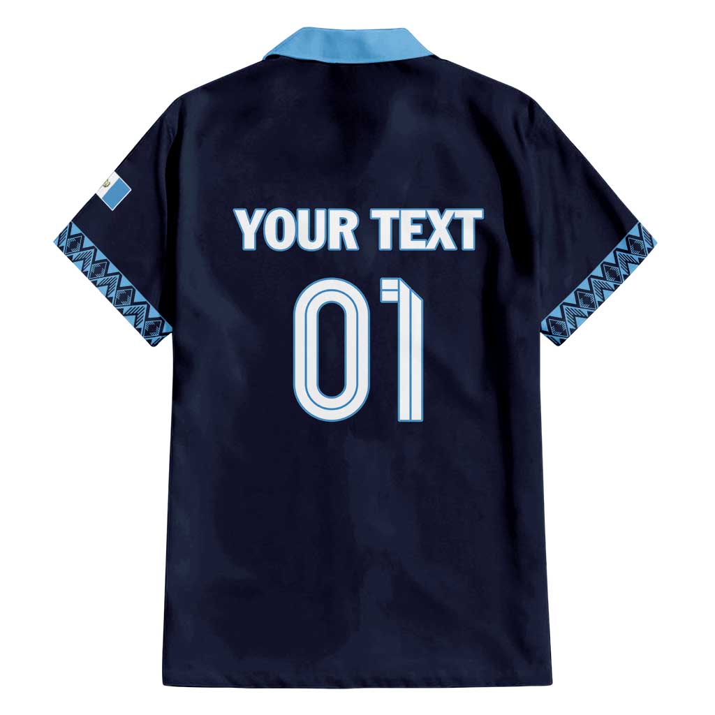 Custom Guatemala Football Family Matching Long Sleeve Bodycon Dress and Hawaiian Shirt Vamos Los Chapines