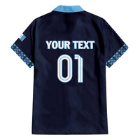 Custom Guatemala Football Family Matching Off The Shoulder Long Sleeve Dress and Hawaiian Shirt Vamos Los Chapines