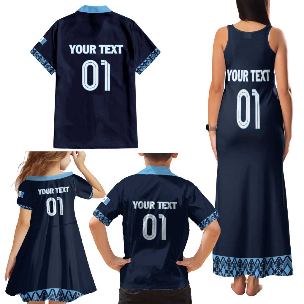 Custom Guatemala Football Family Matching Tank Maxi Dress and Hawaiian Shirt Vamos Los Chapines