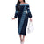 Custom Guatemala Football Off The Shoulder Long Sleeve Dress Vamos Los Chapines