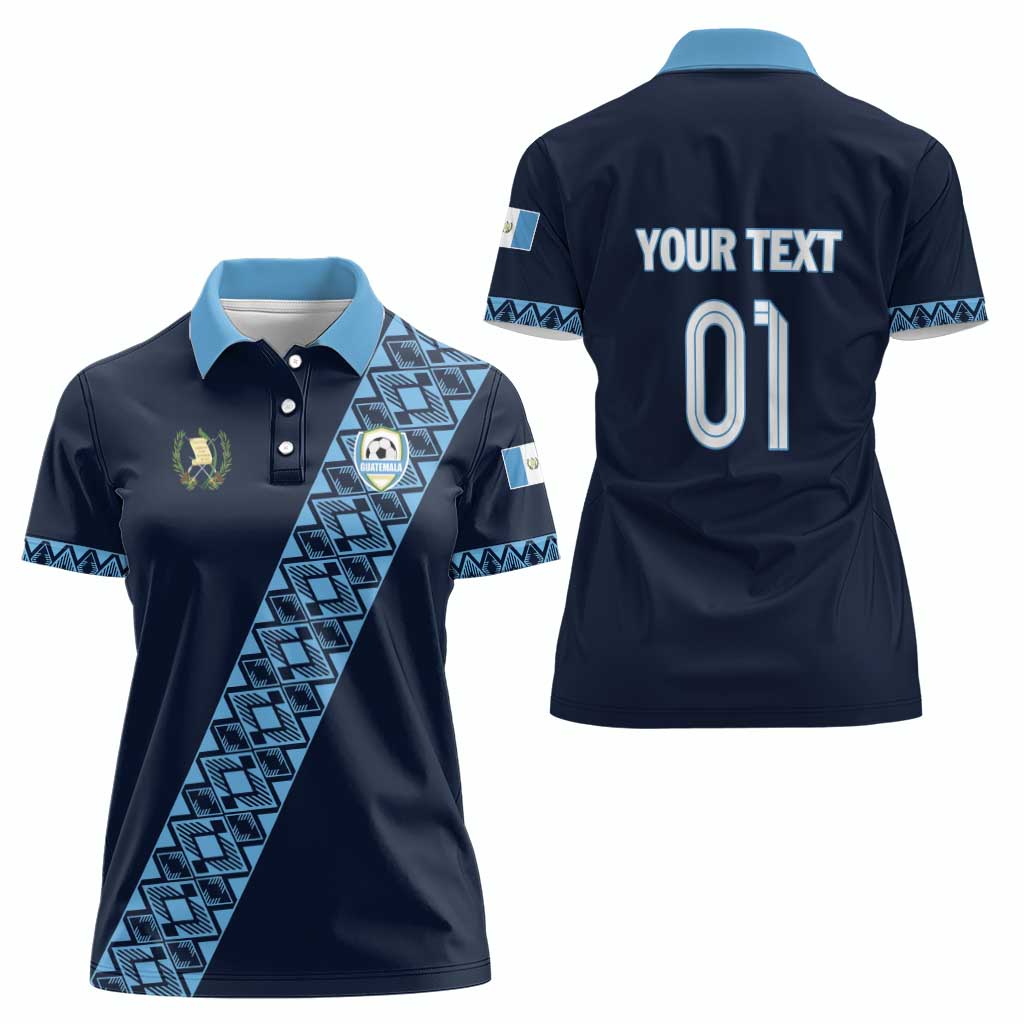 Custom Guatemala Football Women Polo Shirt Vamos Los Chapines