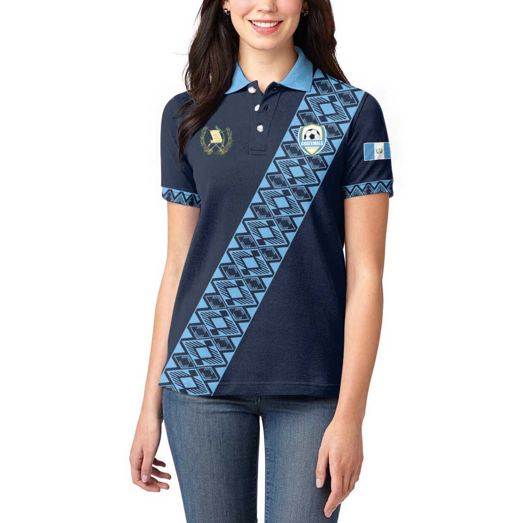 Custom Guatemala Football Women Polo Shirt Vamos Los Chapines