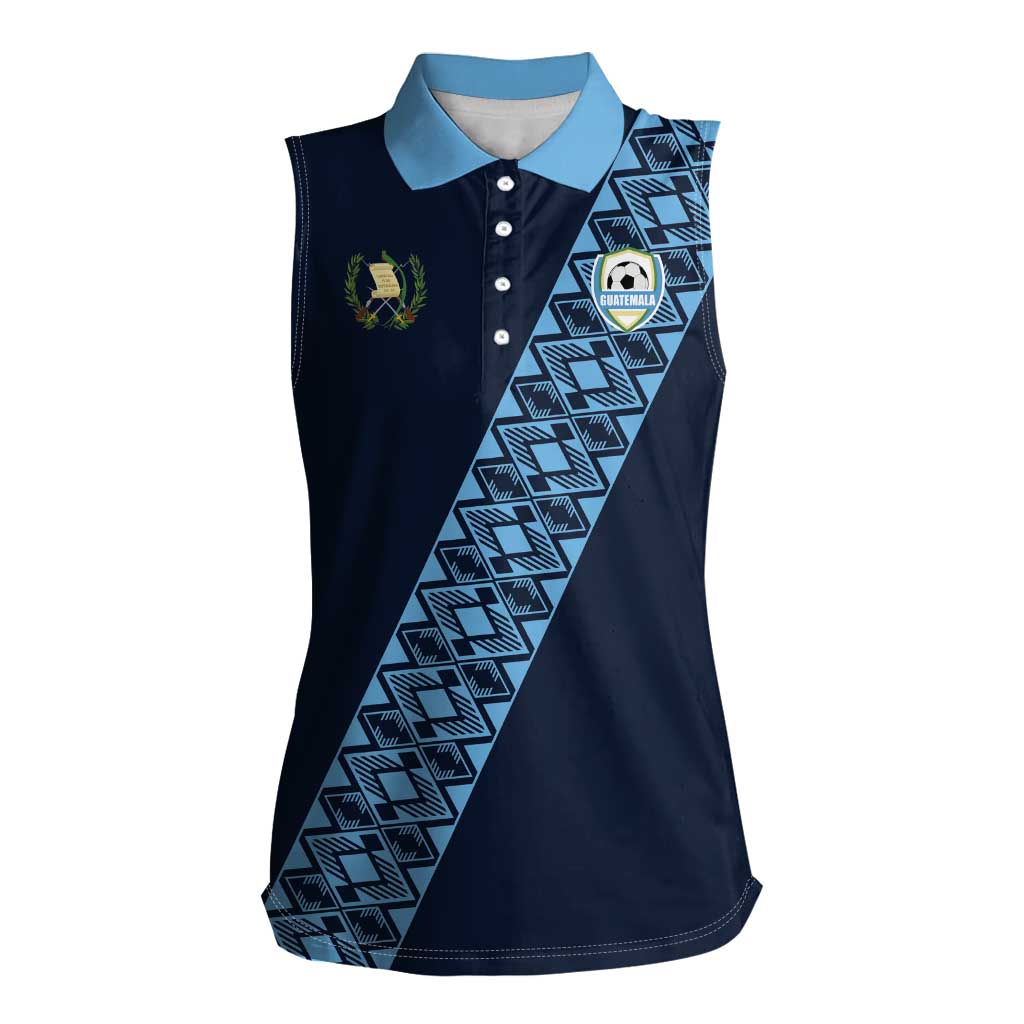 Custom Guatemala Football Women Sleeveless Polo Shirt Vamos Los Chapines