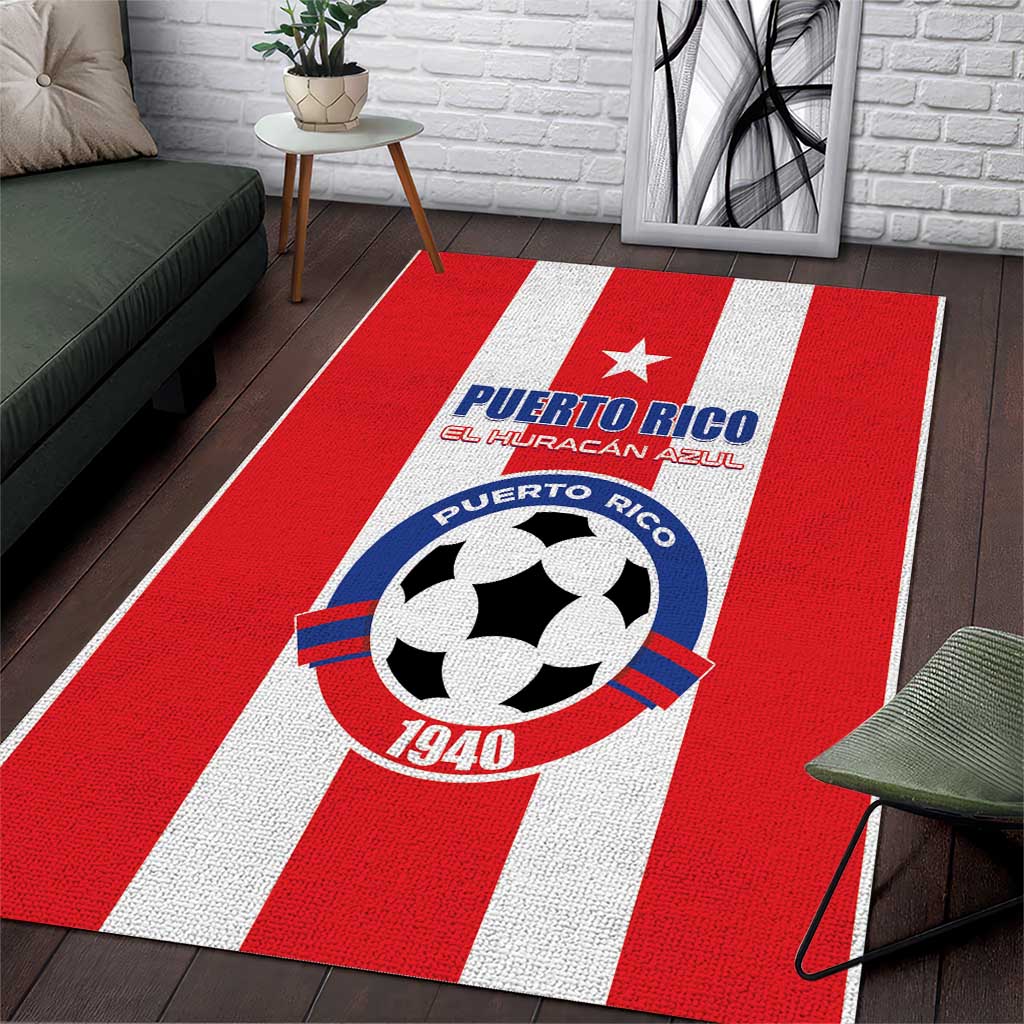 Puerto Rico Football Area Rug Go The Blue Hurricane