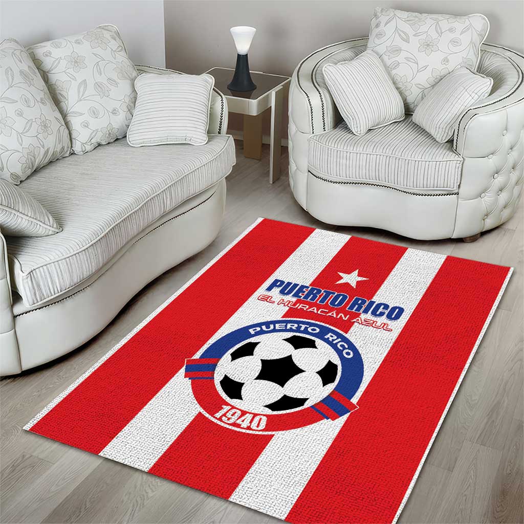 Puerto Rico Football Area Rug Go The Blue Hurricane