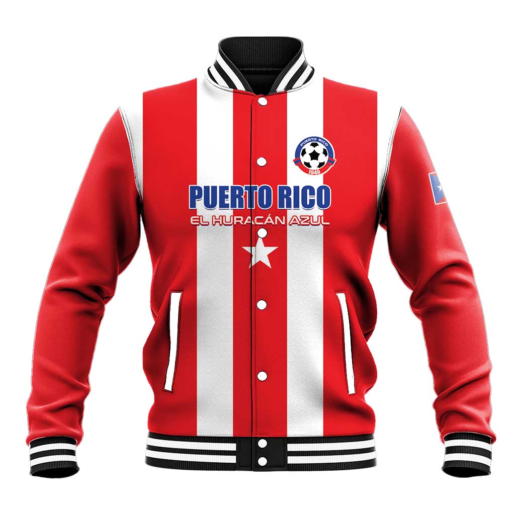 Custom Puerto Rico Football Baseball Jacket Go The Blue Hurricane