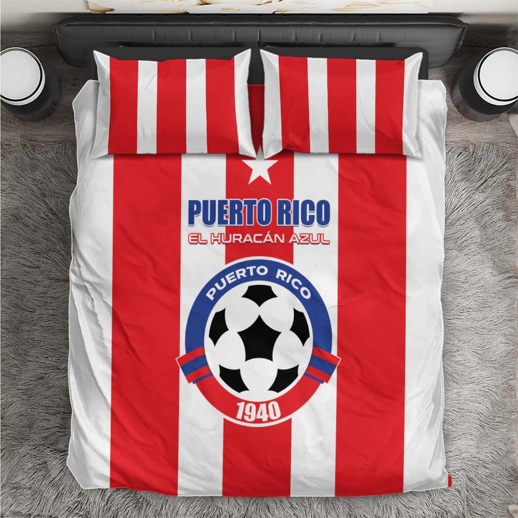 Puerto Rico Football Bedding Set Go The Blue Hurricane