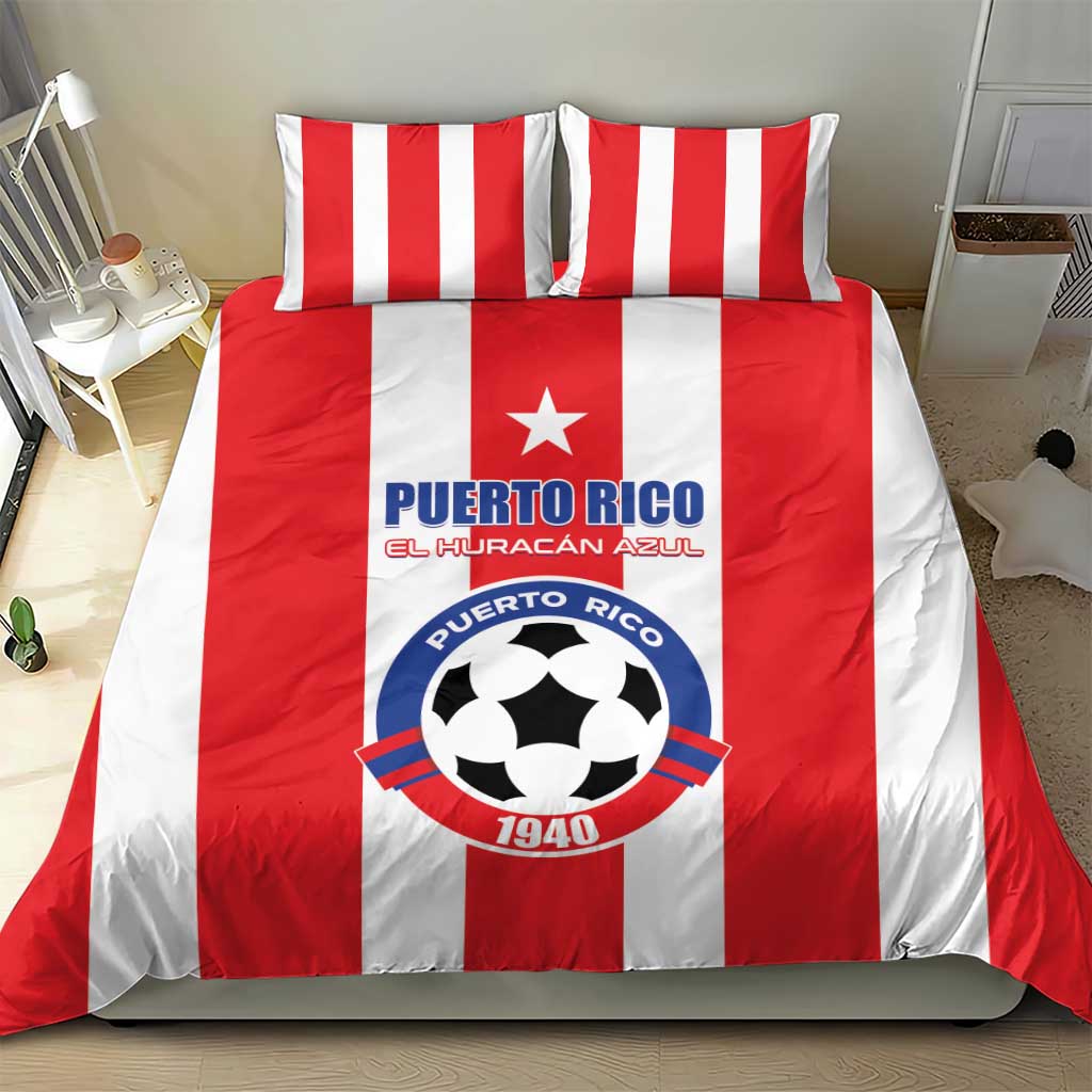 Puerto Rico Football Bedding Set Go The Blue Hurricane