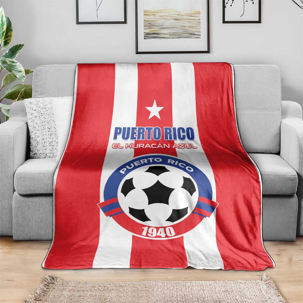Puerto Rico Football Blanket Go The Blue Hurricane