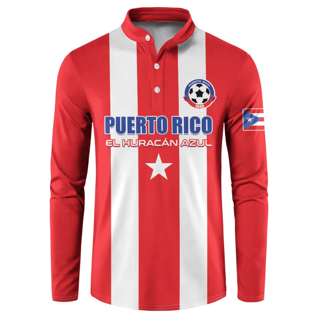 Custom Puerto Rico Football Button Sweatshirt Go The Blue Hurricane