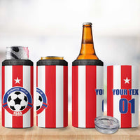 Custom Puerto Rico Football 4 in 1 Can Cooler Tumbler Go The Blue Hurricane