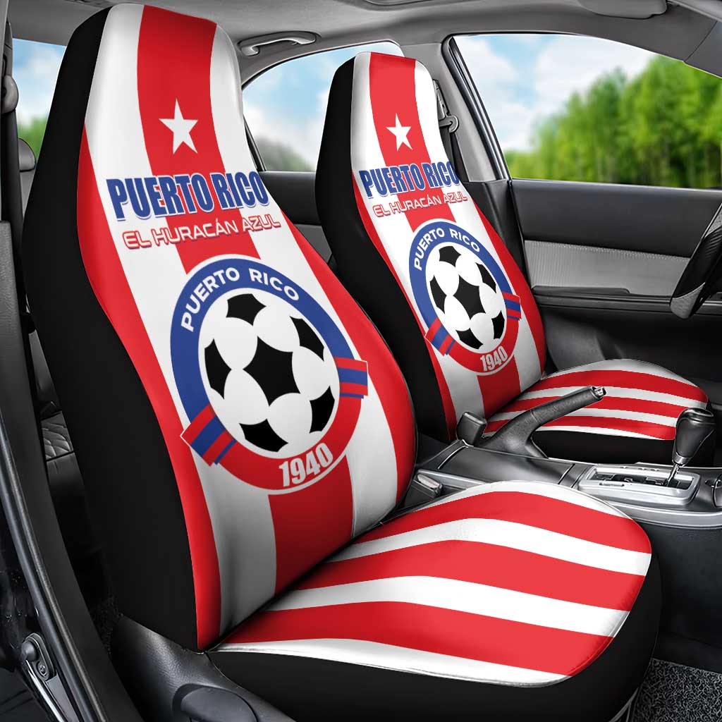 Puerto Rico Football Car Seat Cover Go The Blue Hurricane