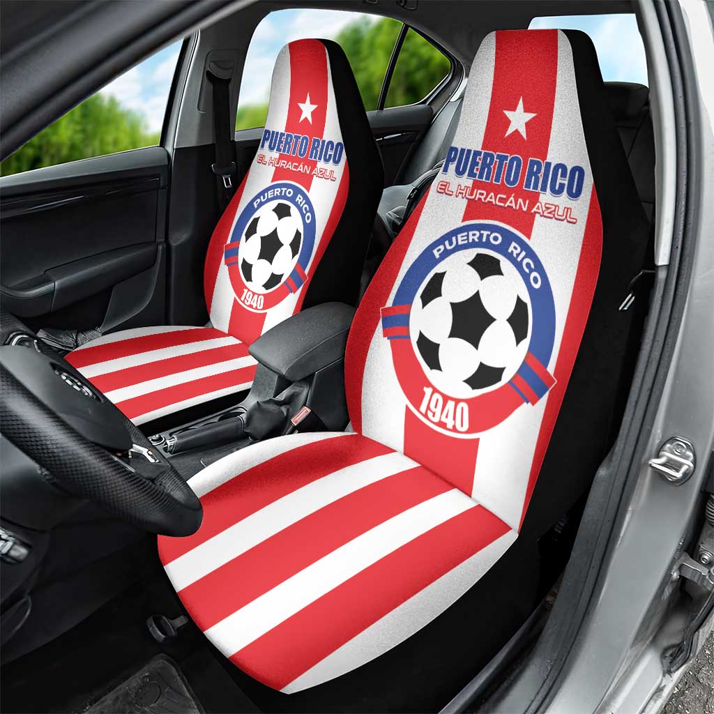 Puerto Rico Football Car Seat Cover Go The Blue Hurricane