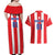 Custom Puerto Rico Football Couples Matching Off Shoulder Maxi Dress and Hawaiian Shirt Go The Blue Hurricane
