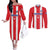 Custom Puerto Rico Football Couples Matching Off The Shoulder Long Sleeve Dress and Long Sleeve Button Shirt Go The Blue Hurricane