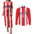 Custom Puerto Rico Football Couples Matching Puletasi and Long Sleeve Button Shirt Go The Blue Hurricane