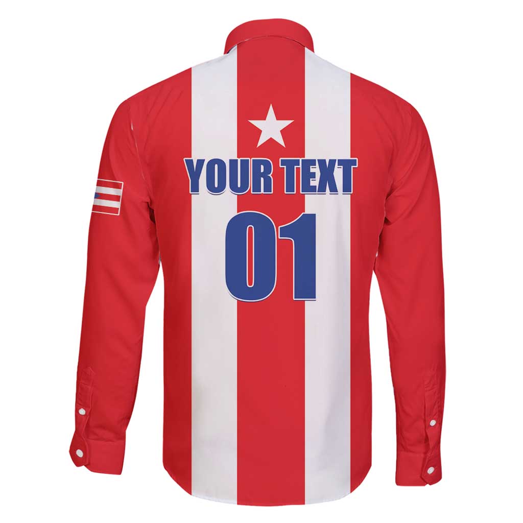 Custom Puerto Rico Football Family Matching Long Sleeve Bodycon Dress and Hawaiian Shirt Go The Blue Hurricane