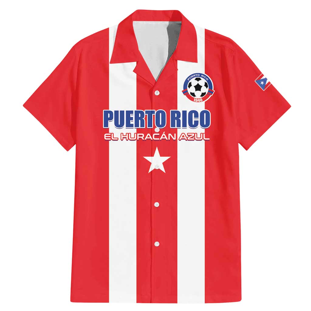 Custom Puerto Rico Football Family Matching Mermaid Dress and Hawaiian Shirt Go The Blue Hurricane